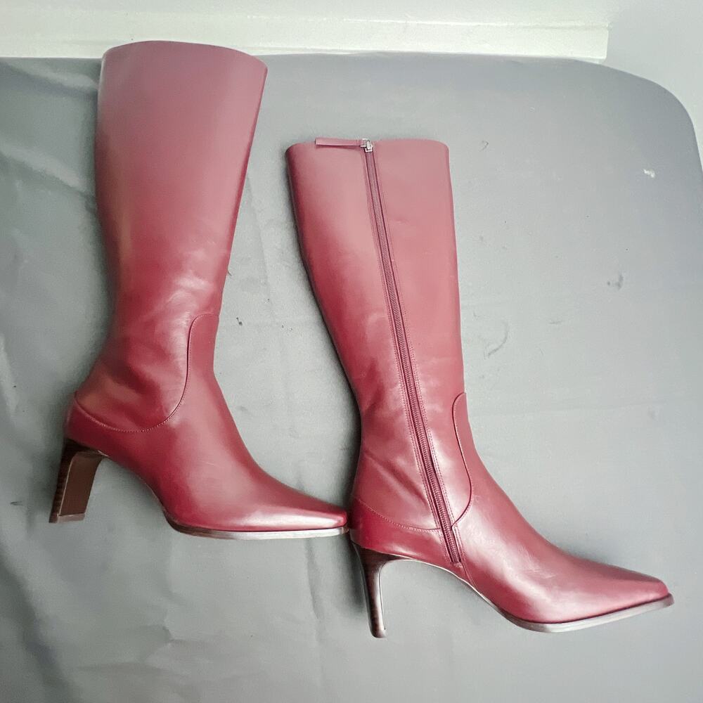 Reformation Claudette Ruby Leather Knee Boots Size 9